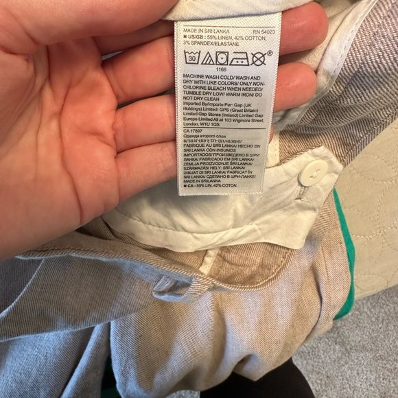 Banana Republic Linen High Rise Wide Leg Cropped Trouser Pant 4 - Picture 6 of 7